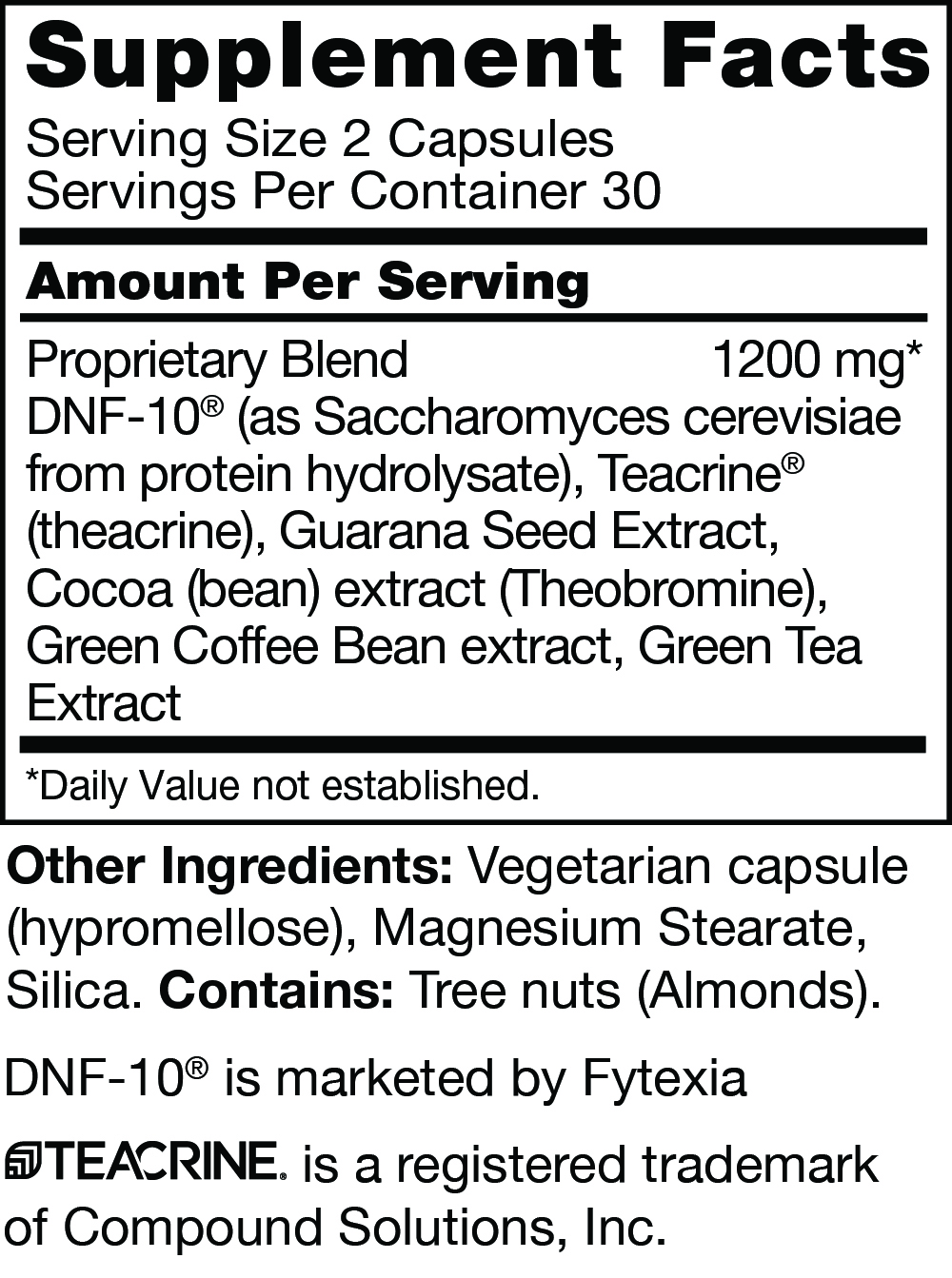Metabolic Slim, 60ct product label